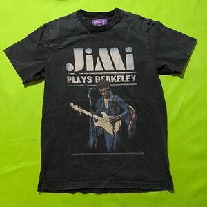 Jimi Hendrix Shoe Palace Live at Berkeley Graphic T-Shirt Mens Small Black
